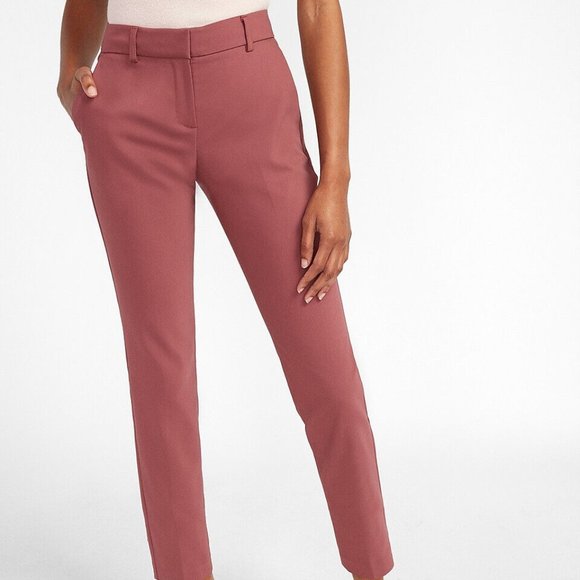 NWT | Size 4R | Express Columnist Mid Rise Ankle Pants Ginger Pink - Picture 1 of 11